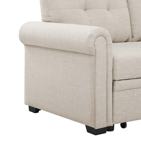 Upholstered Sleeper Sofa With Reversible Storage Chaise