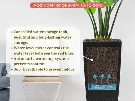 Indoor Outdoor Planter With Automatic Watering System