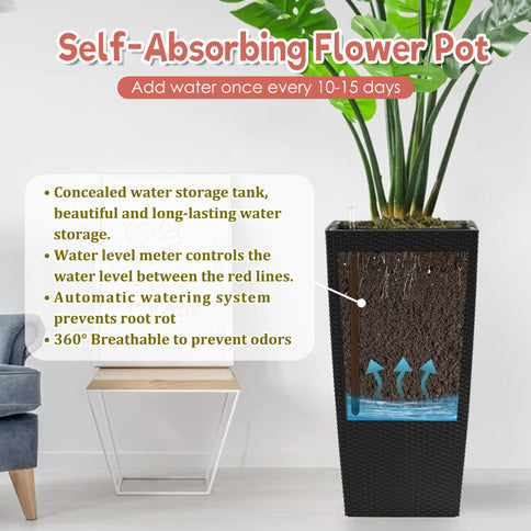 Indoor Outdoor Planter With Automatic Watering System