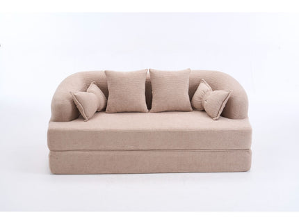 Foldable Sofa Bed, Boneless Couch Convertible Sleeper With 4 Pillows