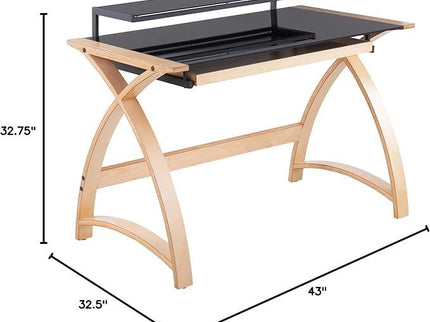 Bentley - Mid-Century Modern Office Desk - Natural / Black