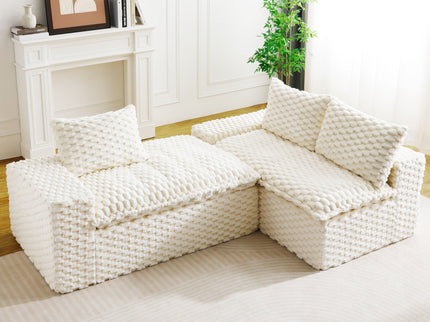 Modular Sofa, Convertible Twin Seat With Chaise Lounge