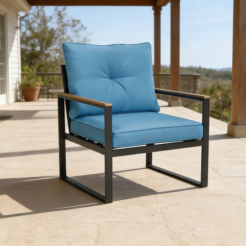Oversized Outdoor Conversation Set, 5 Seater - Blue