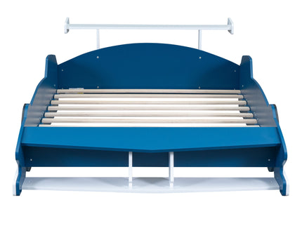 Race Car-Shaped Platform Bed With Wheels
