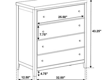 Clement - 4 Drawer Chest Of Drawers - Espresso