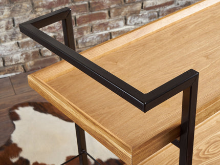 Modern Industrial Bar Cart With Shelving And Casters