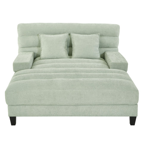 Chaise Bed Lounge Sofa Chair With Adjustable Backrest And LED Light Strip