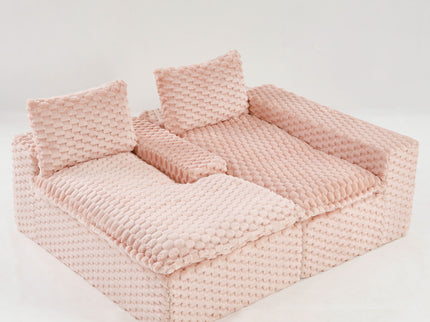 Modular Sofa, Convertible Twin Seat With Chaise Lounge