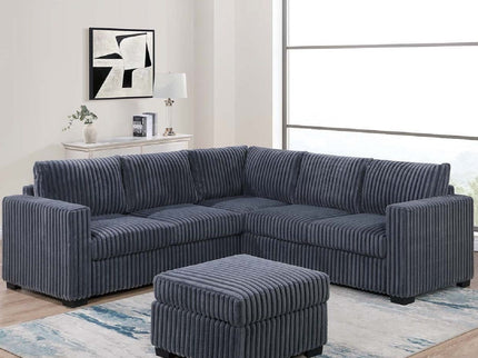 Contemporary Sectional Set With Ottoman