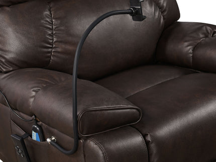 Recliner Chair With Phone Holder, Electric Power Lift Recliner Chair With 2 Motors Massage And Heat For Elderly, 3 Positions, 2 Side Pockets, Cup Holders