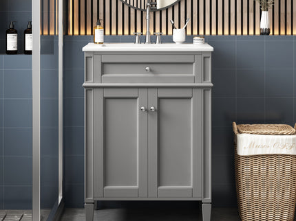 Bathroom Vanity With 2 Doors And Tip Out Drawer, Soft Closing Hinges