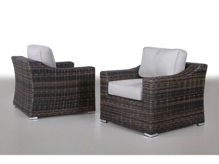 Modern Patio Chair With Cushions (Set of 2) - Brown
