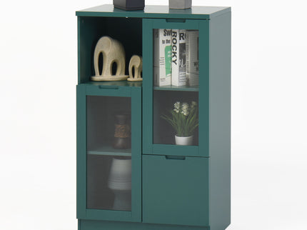 Modern Cabinet With Glass Doors And Drawer