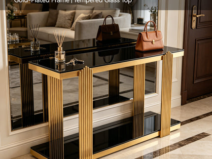 Console Table With Double Tier Storage