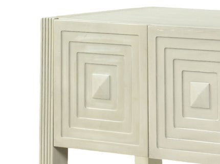 Geometric Carved Console Table With 3 Soft Close Drawers