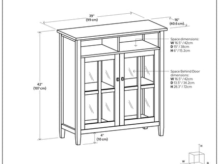 Warm Shaker - Handcrafted Medium Storage Media Cabinet