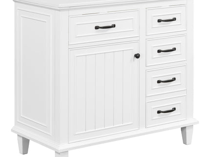 Modern Bathroom Vanity With Sink Top, Flip Drawers, Adjustable Shelf
