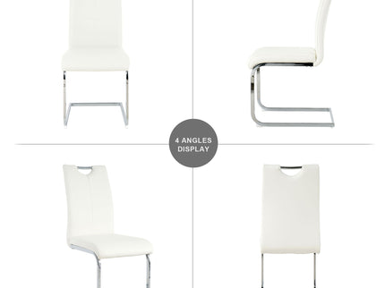 Modern Dining Chairs With Padded Seat And Metal Legs