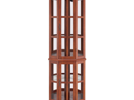 Corner Curio Cabinet With 5 Shelves And Lighting System (E26 Light Bulb Not Included)