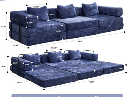 Convertible Floor Sofa Bed, Boneless Modular Sectional Sofa For Living Room