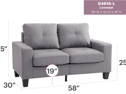 Upholstered Track Arm Loveseat For Cozy Spaces