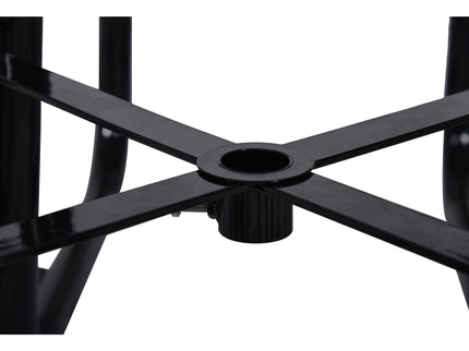 Square Outdoor Steel Picnic Table, With Umbrella Pole