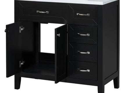 Modern Bathroom Vanity With Sink, Freestanding With Drawers And Doors