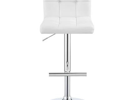 Lenny - Upholstered Adjustable Bar Stool (Set of 2) - White