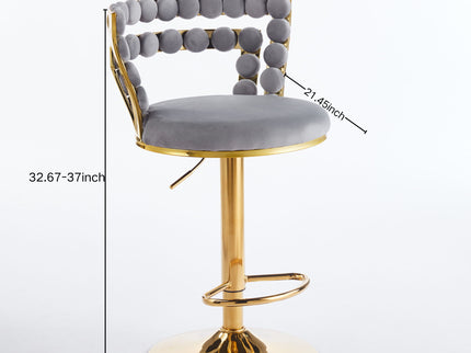 Modern Bar Chair With Iron Tube Legs, Soft Cushions And Comfortable Backrest (Set of 2)