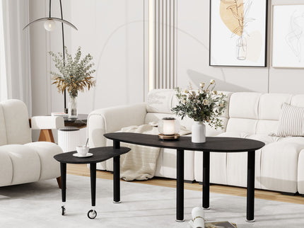 Rotatable Cocktail Table With Solid Legs, 360 Degree Rotating