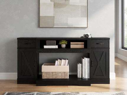 TV Stand With Adjustable Shelves & Double Doors