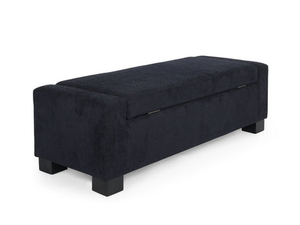 Textured Fabric Ottoman Bench With Hinged Lid