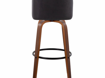 Toriano - Mid Century Modern Fixed Height Barstool Swivel And Round Footrest (Set of 2)