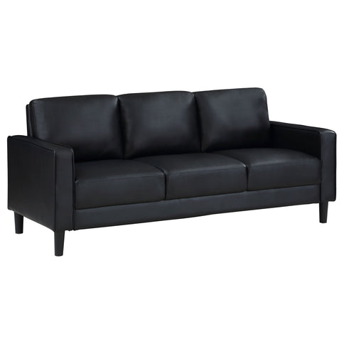 Ruth - 2 Piece Track Arm Sofa Set With Cushions - Black