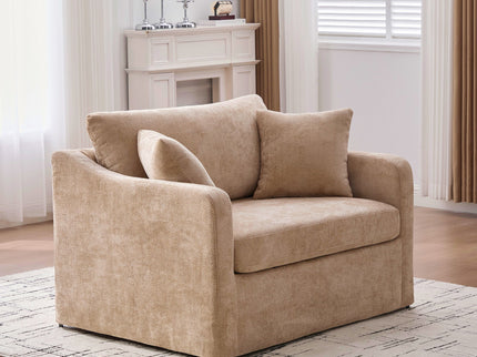 Farmhouse Accent Chair With 2 Bolster Pillows