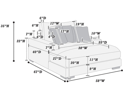 Upholstered Chaise Lounge With Cup Holders USB Port And Pillows