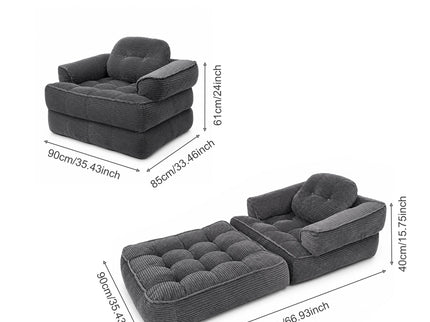 Convertible 2 In 1 Armrest Sofa For Bedroom