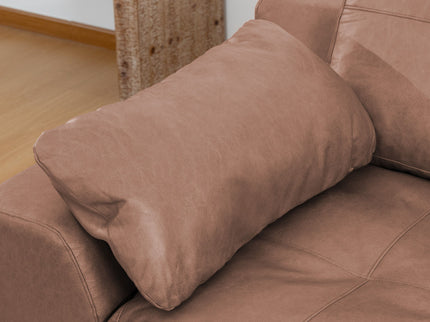L - Shaped Modular 2 Seater Sofa With Movable Ottoman And High Density Sponge Cushions For Living Room