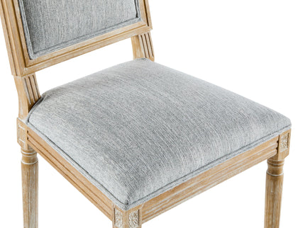 French Country Style Dining Chair With Upholstered Seating And Fluted Legs