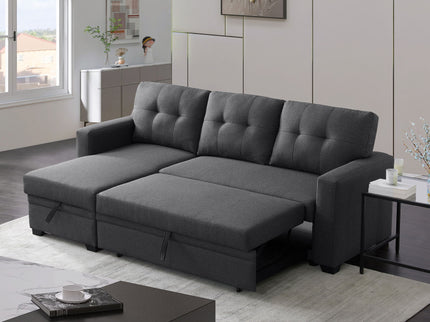 Upholstered Pull Out Sectional Sofa With Chaise