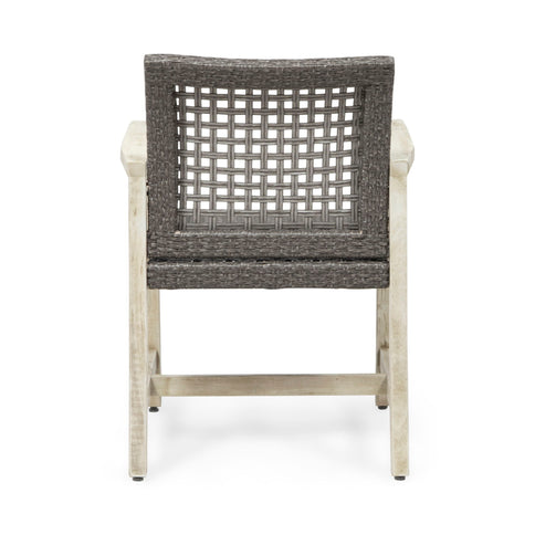Outdoor Dining Chair Acacia Wood Frame (Set of 2)