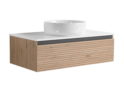 Wall Mounted Bathroom Vanity With Art Sink & 1 Soft Close Drawer