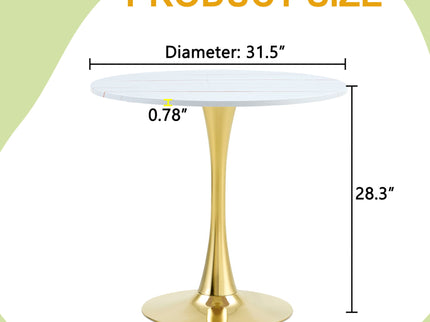 Round Dining Table & Thickened Top For Kitchen