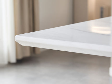Rectangular Dining Table - Silver / White