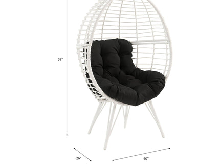 Galzed - Patio Lounge Chair - Black / White