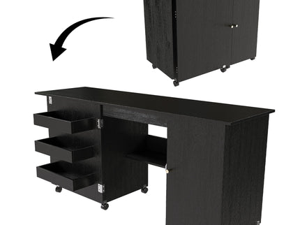 Foldable Sewing Table With Locking Casters