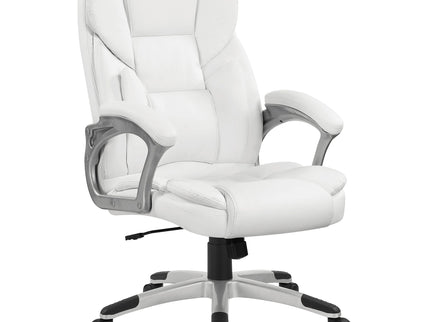 Kaffir - Upholstered Adjustable Home Office Desk Chair With Ergonomic Support And Smooth Swivel - White
