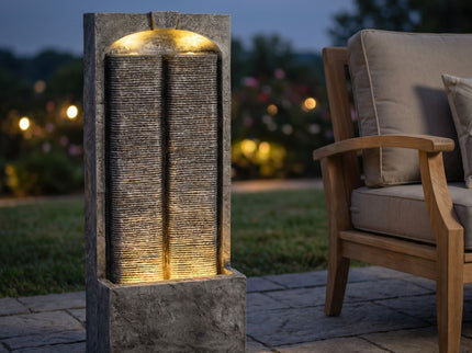 Modern Outdoor Water Fountain With LED Lights