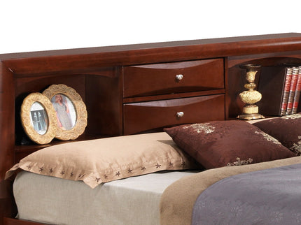 Modern Design Storage Bed With Bookcase Headboard