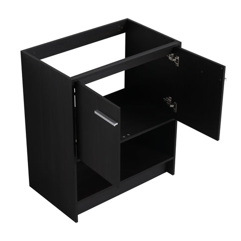 Modern Bathroom Vanity With Ceramic Sink, Freestanding Cabinet, Soft Closing Doors